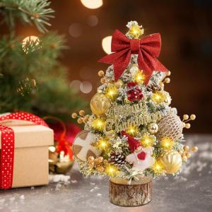 Mini Weihnachtsbaum Kleiner Weihnachtsbaum Mit Beleuchtung LED, Weihnachten Deko Kunst Weihnachtsbaum Mit 30 LED In Warmweiß, Ca. 25 cm Hoch, Schwer Entflammbar Tisch Christbaum K