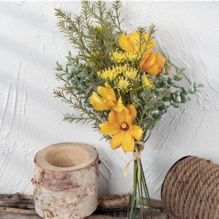 , kunstplanten, kunstboeket, zijden bloemen, voor bloemstukken, decoratie voor bruiloft, thuis, keuken, tuinfeest, kerst, tafeldecoratie, geel