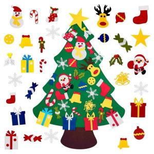 Kid Felt Christmas Tree | Wall Art Decor | Christmas Tree Wall Decor | Felt Christmas Tree | Christmas Tree For Kids Interactive Fun For Children's Rooms, Bedrooms, Dormitories