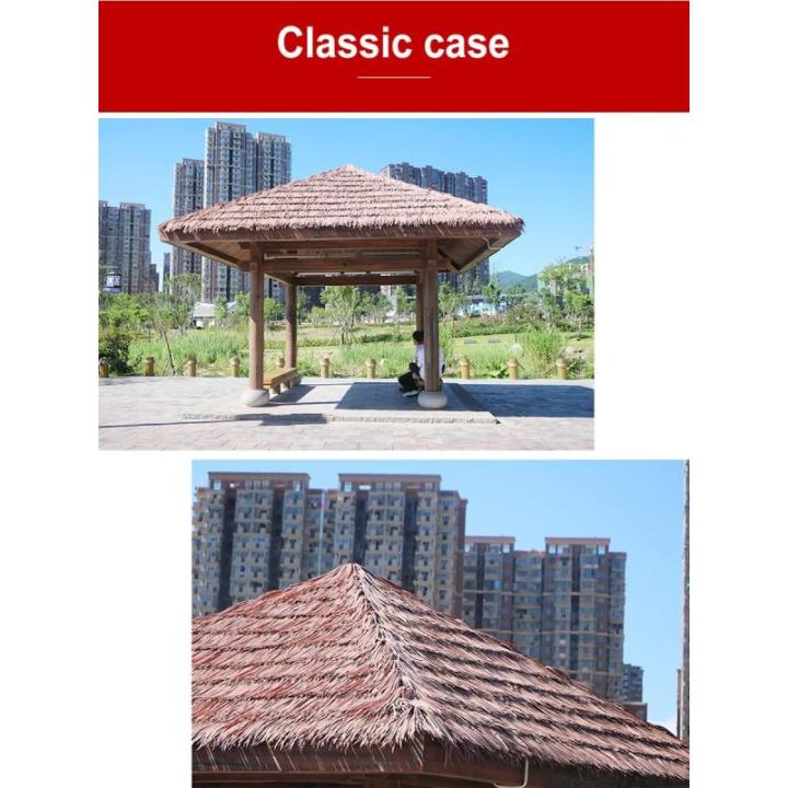 ZJGZDCPHDPB Palm Thatch Roll Künstliche Stroh Kunststoff Künstliche PVC Holzhaus Pavillon Fake Stroh Natürliche Dachdekoration Feuerfest Und Flammenhemmend Thatch Roll—0.5x0.5