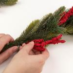25 x decoratieve tak, decoratieve hulstbessen als knutselbenodigdheden, doe-het-zelf accessoires voor kransen en bloemstukken, kleine bessen, strooidecoratie (25 stuks, veel rode b