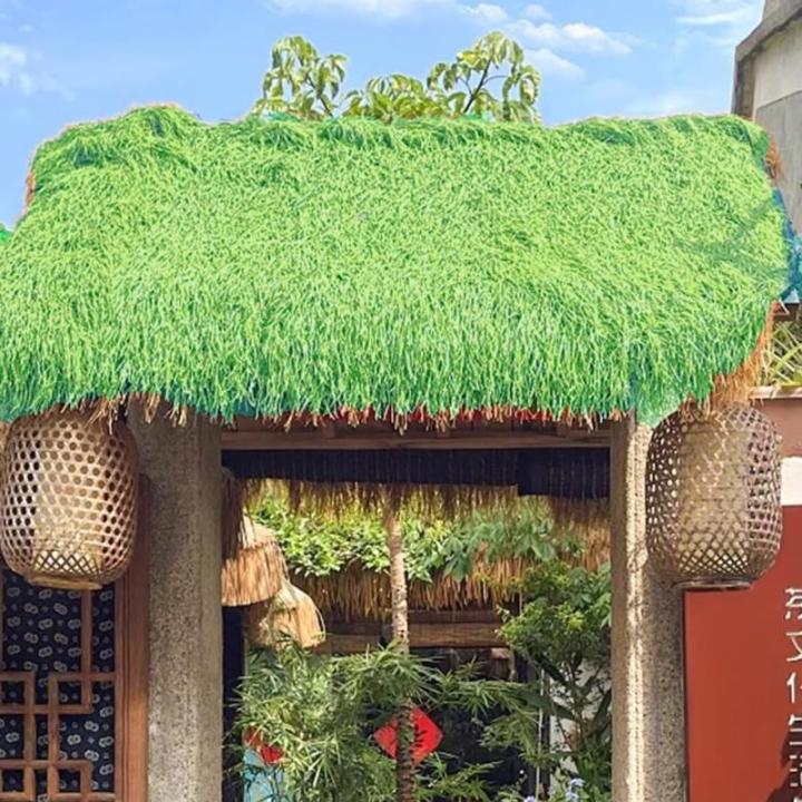 Künstliche Stroh Dach Dekoration, Außenbereich Faux Stroh Tisch Läufer, Hütte Veranda Strand Party Bauernhaus Heu Schornsteine Überdachung Dekorationen(3.28x21.32 ft)