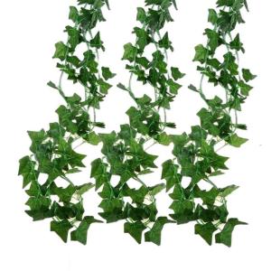 Kunstklimopslingers, 12 stuks, klimophangende slinger, ivy Leaves, kunstplant met 80 vellen om aan de muur, balkon, hek, bruiloft, thuis, party, tuin (2,2 m)