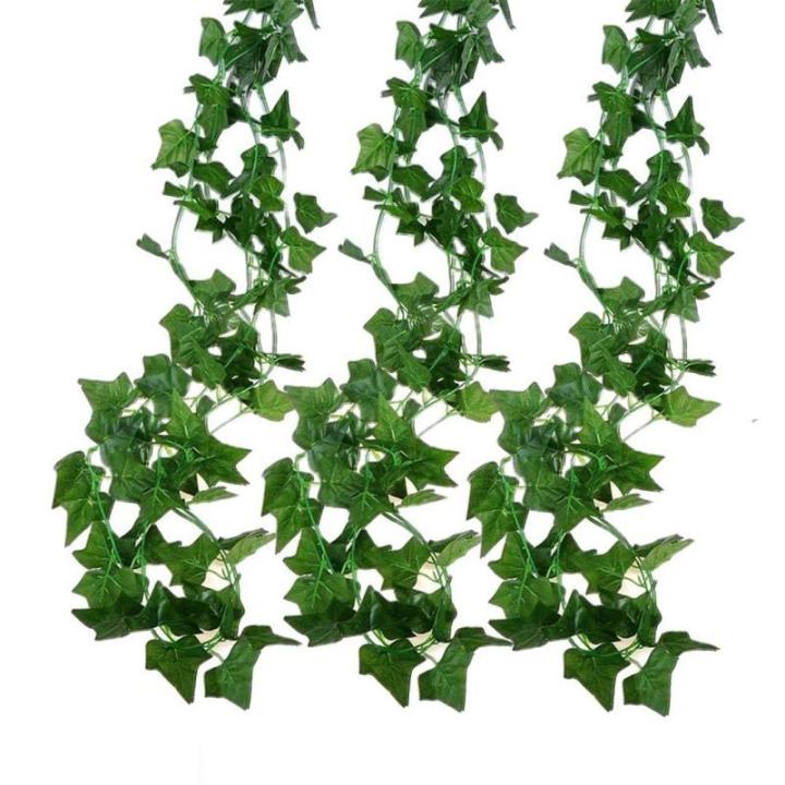 Kunstklimopslingers, 12 stuks, klimophangende slinger, ivy Leaves, kunstplant met 80 vellen om aan de muur, balkon, hek, bruiloft, thuis, party, tuin (2,2 m)