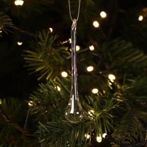 6x Kerstboom ijsdruppels - Kerstboomversiering voor de kerstboom - Kerstboomversiering (6x ijsdruppels - 1 maat)