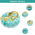 Glaskürbis Transparent Blue Crystal Thanksgiving Kürbisfiguren mit Stielrund 3x4 in geblasenem gepunkteten Glaskürbisdekor, (Stil 1) Innendekoration