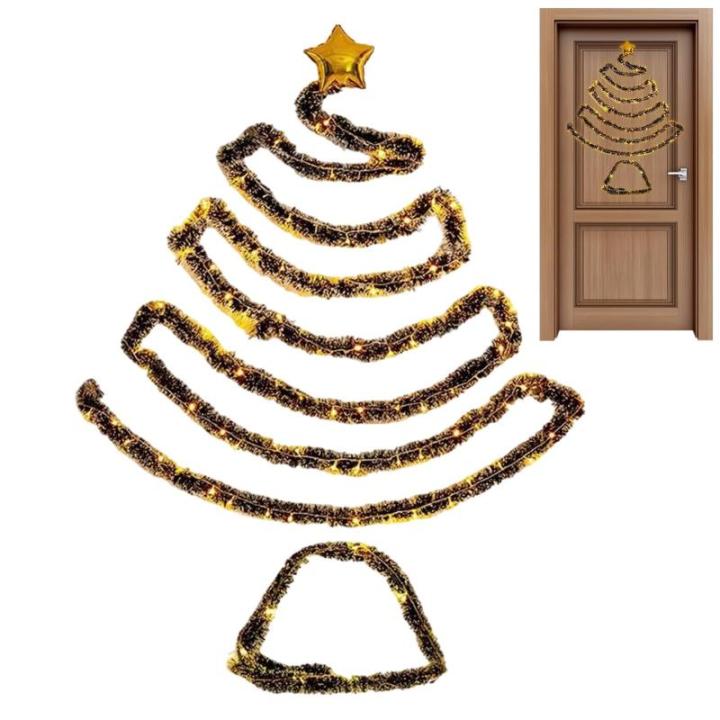 Hängender Weihnachtsbaum, Wand-Weihnachtsbaum | Hängender beleuchteter Weihnachtsbaum - Weihnachtsdekoration, Partys, dekoratives Zubehör, platzsparender Baumschmuck zum Aufhän