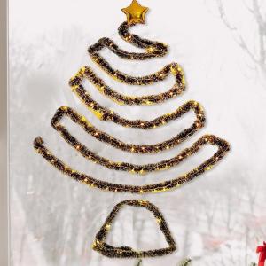 Hängender Weihnachtsbaum, Wand-Weihnachtsbaum | Hängender beleuchteter Weihnachtsbaum - Weihnachtsdekoration, Partys, dekoratives Zubehör, platzsparender Baumschmuck zum Aufhän
