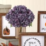 Kunsthortensia, 2 stuks, blauw, paars, Ø 19 cm, kunstbloemen, hortensia, als echt voor bruidsboeketten, huis, kantoor, hotel, feestdecoratie, middenstukken, bloemstukken