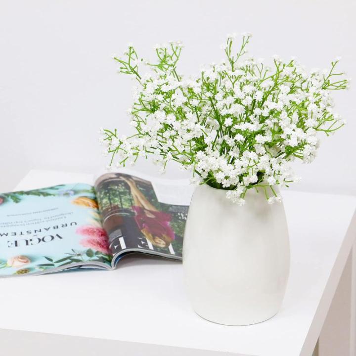 Orla , baby, adem bloemen, plastic bloemen, boeketten, faux bloemenstelen, valse sluierkruid, planten, bloemen voor bruiloften, woondecoratie, wit, 10 stuks