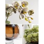 Kunstblumen Elegante künstliche Blumen mit brauner Glasvase – leichtes, luxuriöses Blumenarrangement für Schlafzimmer, Kunstblumen als Herzstück für jeden Anlass
