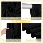 Schwarzer Polyester-Hintergrund: faltenfreier schwarzer Hintergrund, Vorhang, 2 Stück, 1,6 x 3 m, Halloween-Hintergrund für Geburtstag, Junggesellenabschied, Party, Bühne, Fotog