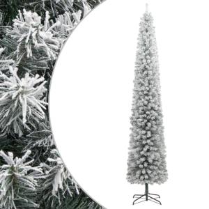 Weihnachtsbaum Schlank mit Ständer Tannenbaum Beschneit 270 cm PVC
