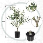 Kunstmatige olijfboom, 60 cm, , grote kunstolijfboom, kunstboom, ziet eruit als echt voor woonkamer, slaapkamer, kantoor, decoratie