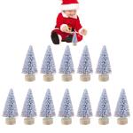 12 Stück Weihnachtsbaum aus Sisal Seidenzeder Miniatur Kiefer Flaschenbürstenbäume künstlicher mattierter Sisal-Weihnachtsbaum für die Weihnachtsdekoration,Tischdekoration