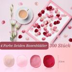 300 stuks zijden rozenblaadjes, 4 kleuren, roze, kunstbloemblaadjes, bruiloft, rozenblaadjes, huwelijksaanzoek, romantische decoratie voor bruiloft, Valentijnsdag, bruidsdouche
