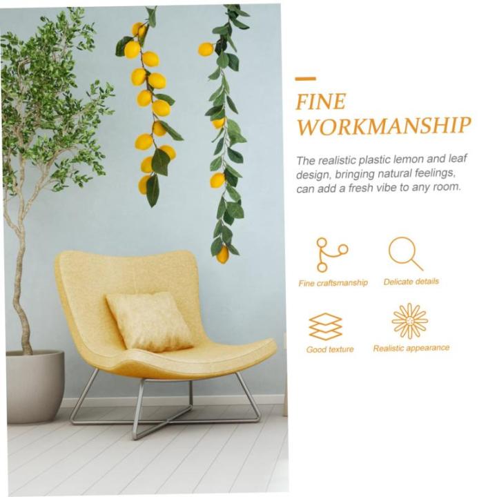 10 STK Simulation Zitronenrattan Gelbe Girlande Künstliche Blumengirlande Sommerdekoration Frühlingsdeko Grüne Girlandenhochzeit Zitronendekoration Für Die Küche Yellow Plasti