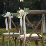 Künstliche Stuhllehne, Blumenarrangement, mehrfarbig, für den Außenbereich, Hochzeit, Stuhl, Dekoration, Hochzeitsdekoration