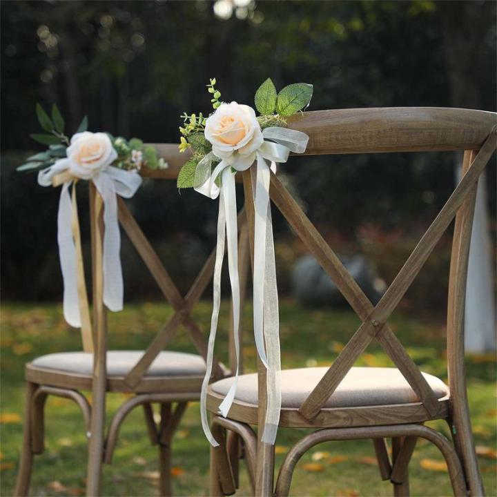 Künstliche Stuhllehne, Blumenarrangement, mehrfarbig, für den Außenbereich, Hochzeit, Stuhl, Dekoration, Hochzeitsdekoration