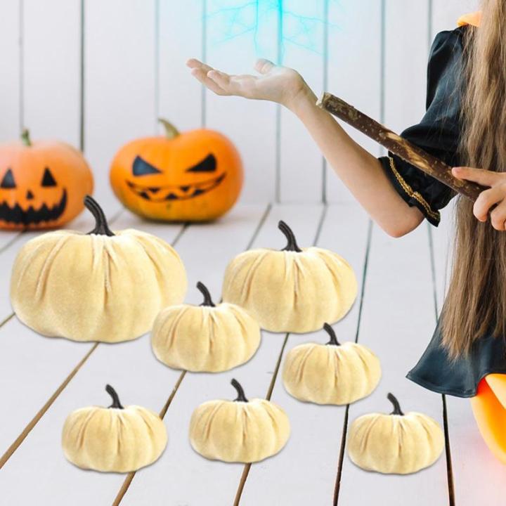 7X Künstliche Kürbisse Dekorative Kürbisse Dekoration Korb Füller Kürbisse für Tisch Mittelstücke Herbst Party Liefert, B