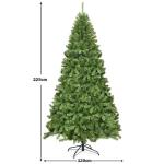 Kunstkerstboom, 180 cm/225 cm, dennenboom met metalen standaard, kerstboom 928/1346 twijgen, pvc-naalden, kunstboom, Kerstmis, klapsysteem, groen (225 cm)