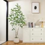 Kunstplant esdoorn 180 cm grote in witte bloempot, esdoornboom als echt voor thuis, kantoor, tuindecoratie (1 stuks)