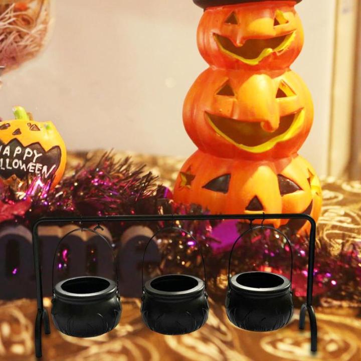 Hexeneimer-Ornament, Hexenglas, dekorativer Ornament-Süßigkeitseimer, Geschirreimer für Halloween, Schwarze Flamme