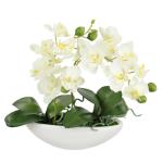 Kunstorchidee in schaal, 27 cm, kunstbloem, kunstorchidee, phalaenopsis met pot, kunstplant, bruiloft, decoratie, vlinder, phalaenopsis, decoratieve bloem, zijden bloemen, bloemstu