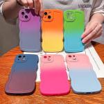 Miagon Gradient esthetische golfhoes voor iPhone XS Max, schattige golven, telefoonhoes voor dames en meisjes, krullend frame, design, siliconen TPU bumper beschermhoes