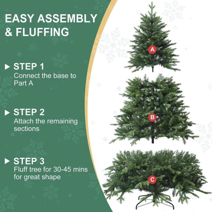 Vorbeleuchteter künstlicher Weihnachtsbaum mit Lichtern, Grüner Tannenbaum Christbaum mit Metallscharnieren,faltbarem Sockel und Baumkorb für Zuhause,Party,Büro,Bar,210CM/7FT
