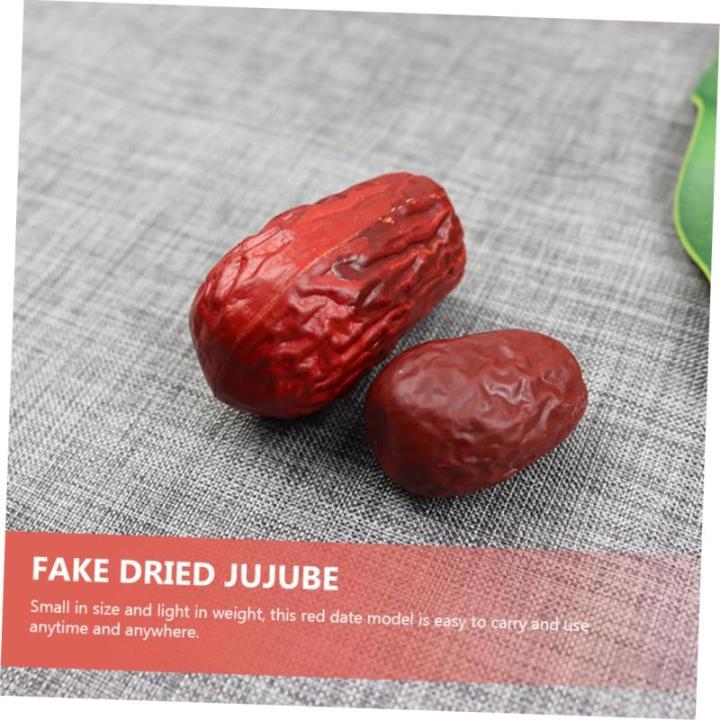 2 Sätze Simulierte Jujube Hochzeitsdeko Hochzeits Dekoration Realistisches Rotes Datum Lebensechte Nussdekoration Realistisches Datum Simulation Getrockneter Jujube 30 Stück * 2