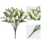 Fake Blumen Künstliche Blume Tulpen Decor Kunstblumen Sehr Echt Plastikblumen Tulpe Gefälschte Blumen Weiß für Hochzeitszimmer Home Wohnzimmer Büro Hotel Küche 1801