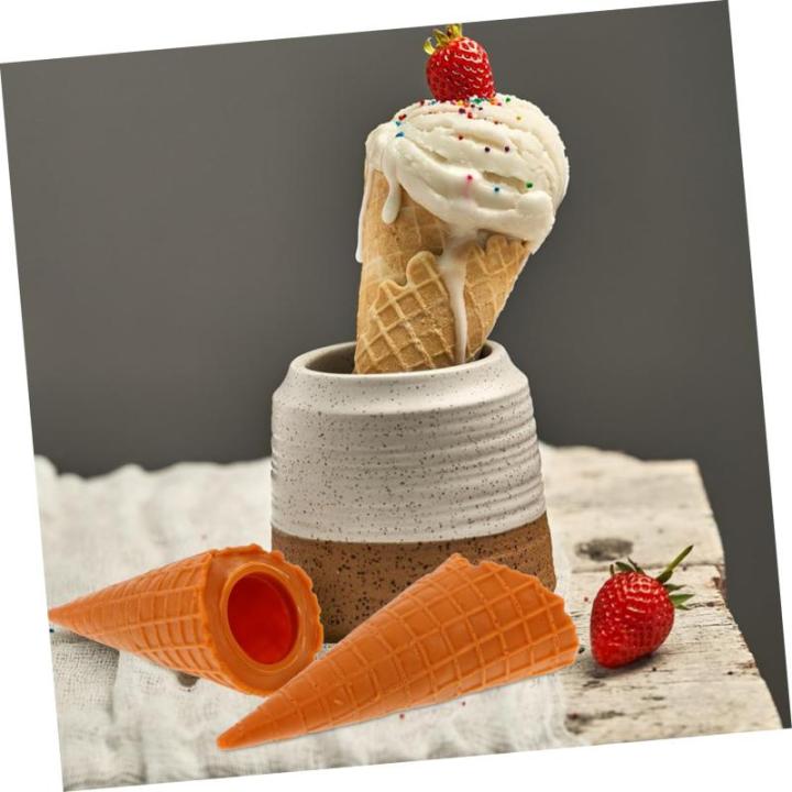 5St Knuspriger Modell realistische eistüte Simulation von Eistüten Display-Requisite Simulation Eiswaffel Fotoaufnahme Einer Eistüten-Dekoration künstliche Eiswaffel PVC