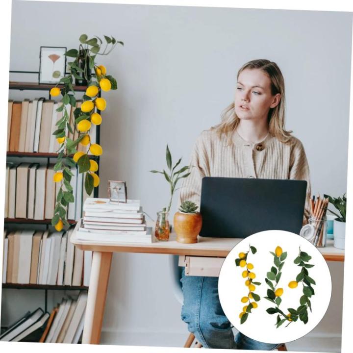 10 STK Simulation Zitronenrattan Künstliche Zitronenrankengirlande Obstdekor Künstliche Fruchtgirlande Blumenverzierungen Künstliche Girlande Szene Kunstpflanze Yellow Plastik