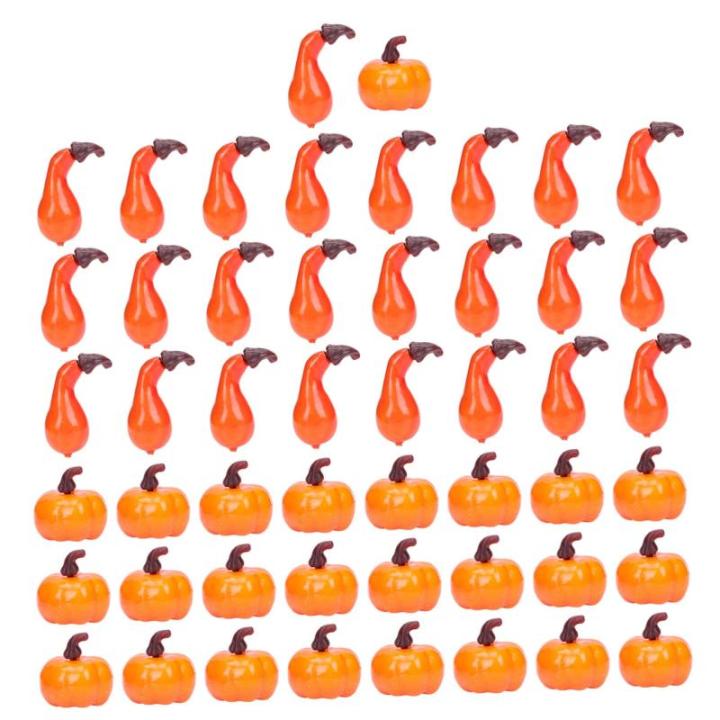 50 Kürbis-Ornamente herbstdeko Halloween künstliche Mini-Kürbisse Schaumkürbis Obstdekor orangefarbene Verzierungen Thanksgiving Day Kürbisse naturgetreue Kürbisdekore