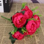 Kunstbloemen, 24 bundels kunstbloemen, pioenroos, namaakpioenroos, boeketten voor bruiloft, thuis, tafel, feest, raamdecoratie, 0803