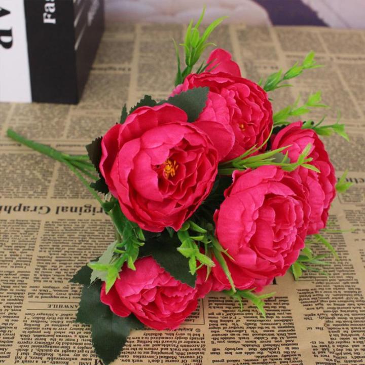 Kunstbloemen, 24 bundels kunstbloemen, pioenroos, namaakpioenroos, boeketten voor bruiloft, thuis, tafel, feest, raamdecoratie, 0803