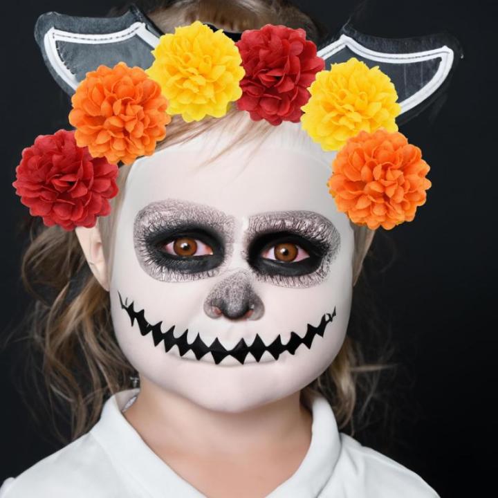 Goudsbloem bloemkoppen bulk, Halloween kunstmatige goudsbloemkoppen 60 stuks 4 cm zijden ringlingbloemen hoofden levenseer levende eik