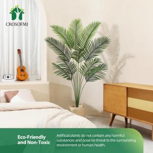 Kunstpflanze Palmen 170 cm Plastik Künstliche Pflanze Groß Areca Palme im Topf Wohnzimmer Balkon Schlafzimmer Grün Deko (2 Pack)