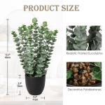Kunstplant eucalyptus kunstplant lijkt op echte kamerplanten, decoratieve planten in zwarte pot, hoogte 40 cm