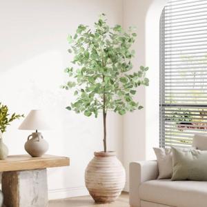 Kunstplant eucalyptus, 180 cm, grote , decoratie voor binnen en buiten, moderne decoratie, plastic planten in pot, voor thuis, slaapkamer, kantoor, tuin
