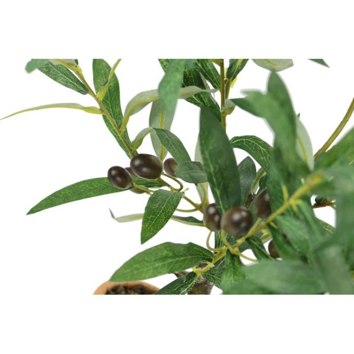 Kunstmatige olijfboom met zwarte vruchten, 57 cm, olijf, mediterrane kunstplant, olijfboom, groene plant, kunstboom, decoratieboom, sierplant, boom, bomen, planten, Toscane, potpla