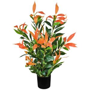Kunstmatige glansmispel Photinia kunstplant kunstplant 70 cm kunstbloem binnendecoratie kunstplant als echt in pot