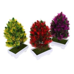 3st Künstliche Topfpflanze Desktop Künstliches Grün Kunstpflanzen Drinnen Eingetopfte Kiefer Künstliche Kiefernverzierung Desktop-dekorationsbaum Pflanzen-Bonsai-Dekoration Pla