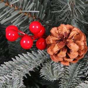 Dekorierter Weihnachtsbaum mit Tinnecones & Beeren - schneebeschluster künstlicher Weihnachtsbaum PE & PVC gemischte Zweig -Tipps, einfache Montage mit Metallscharnieren,150cm