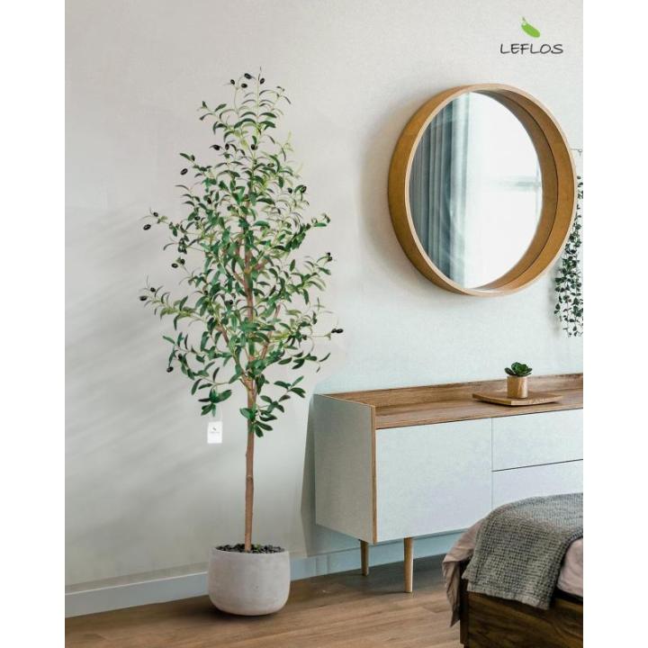 180cm künstliche Olivenbaum, nur für den Innenbereich mit lebendigem Stamm, verstellbarem Zweig und prallen Oliven, deko für Büro, Laden, Wohnung und Party