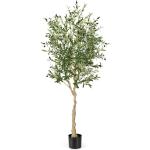 Olijfboom, kunstplant, 182 cm, grote in pot, kunstboom, lijkt op een echte plant, plastic plant, decoratie, woonkamer, slaapkamer, kantoor (182 cm, 1)