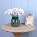 20 stuks kunstbloemen Calla lelie, bruid, latex, ware aanraking, familie, decoratie, feest, bruiloft, hotel, decoratie, boeket (paars-wit)
