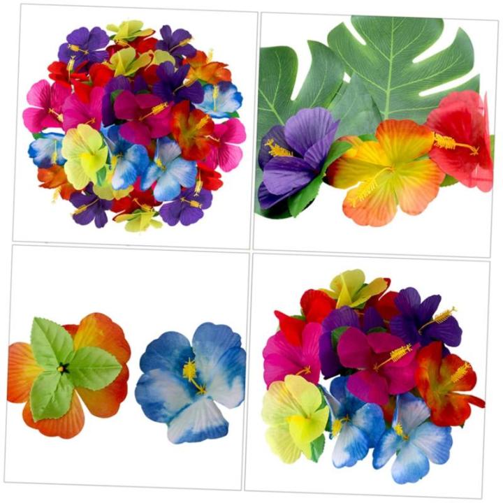 1 Satz Simulation Hibiskus Künstliche Hawaiianische Tropisches Blumendekor Abs Hochzeitsdeko Künstliche Blüten Hawaii-blumendekor Künstliche Blumenarrangements Stoff 72st