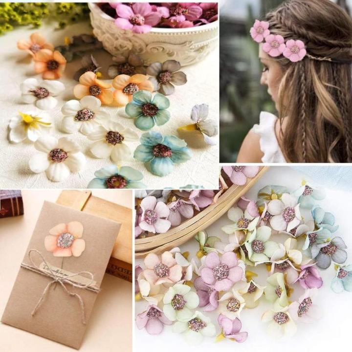 , 100 stuks, mini-, madeliefjes, bloemkoppen, , hoofddecoratie, mini-, kleurrijk, voor tuin, bruiloft, feest, huis, doe-het-zelf knutselen, scrapbooking